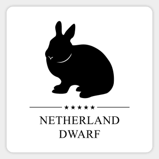 Netherland Dwarf Rabbit Black Silhouette Magnet